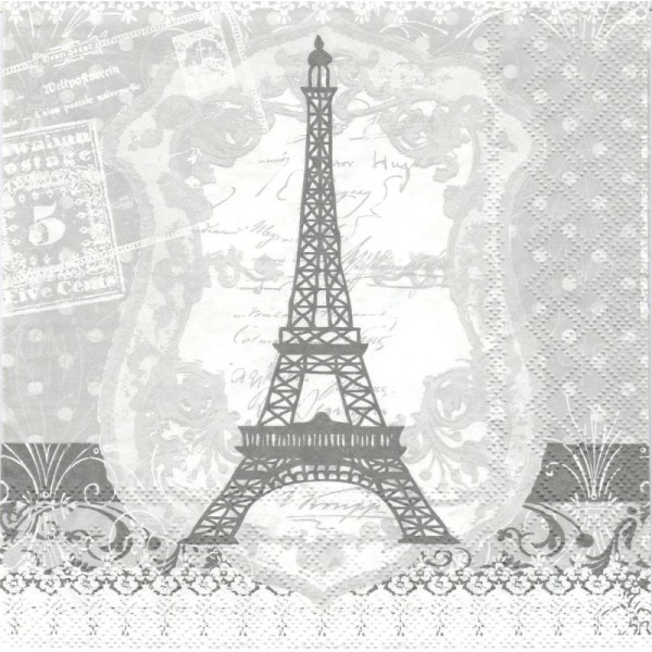 4 Serviettes en papier Paris Tour Eiffel Format Lunch - Photo n°1