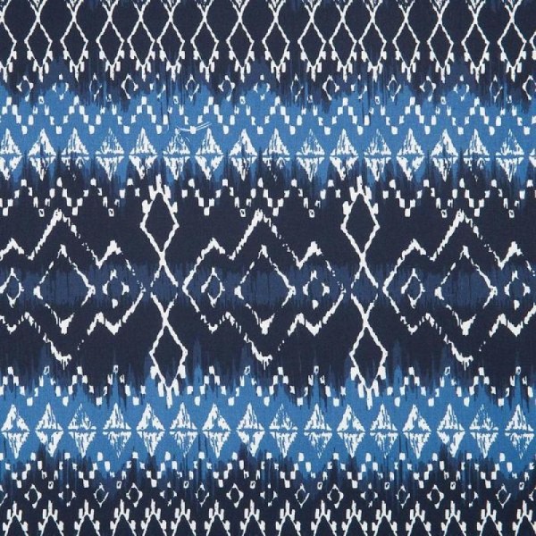 Tissu motifs ethniques indigo - Photo n°1