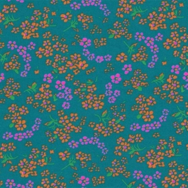 Tissu enduit  hanako turquoise petit pan - Photo n°1