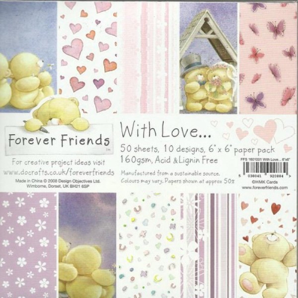 50 papiers 15.2 x 15.2 cm FOREVER FRIENDS WITH LOVE - Photo n°1