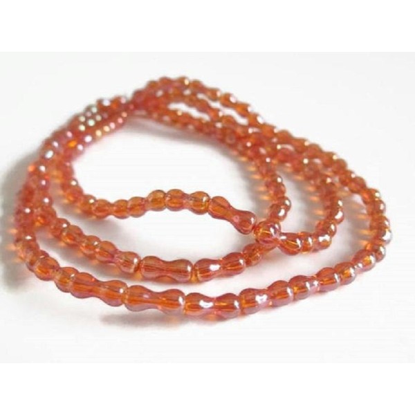 70 Perles translucide a reflet brillant os 8x4mm couleur orange - Photo n°1