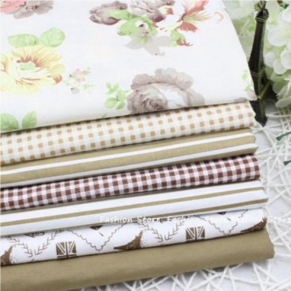 7 coupons tissu patchwork coton couture 40 x 50 cm TONS MARON 181016 - Photo n°1