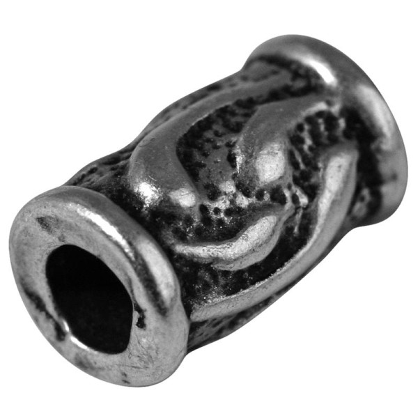 Perle métal Cylindre gravé 11 mm - Photo n°1