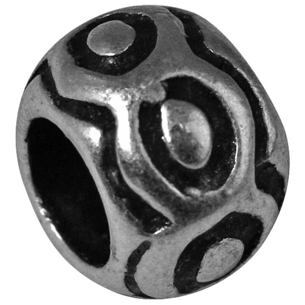 Perle métal Rond écrasé ciselé 9 mm - Photo n°1