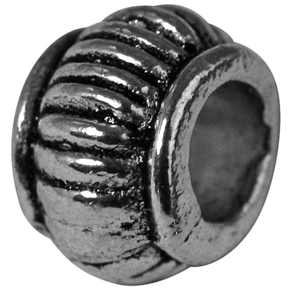Perle métal ciselé Stries 7 mm - Photo n°1