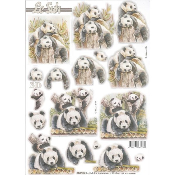 Feuille 3D pré-découpée A4 Panda - Photo n°1