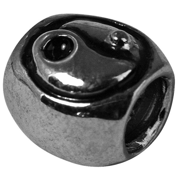 Perle métal ciselé Ying Yang 12 mm - Photo n°1