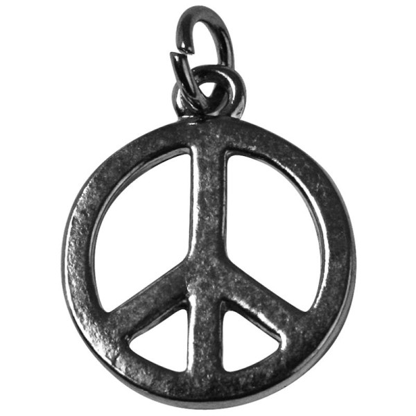 Pendentif breloque Symbole Peace en métal 15 mm - Photo n°1