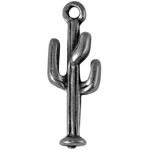Pendentif breloque Cactus en métal 22 mm - Photo n°1