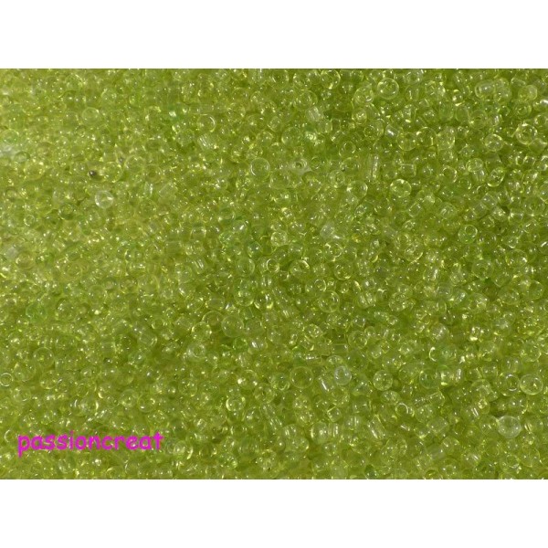 15 grammes De Perle Rocaille Vert Transparent 2mm - Photo n°1