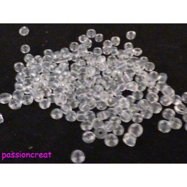 15 grammes De Perle Rocaille Transparent 3mm - Photo n°1
