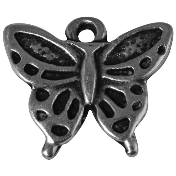 Pendentif breloque Papillon fantaisie en métal 16 mm - Photo n°1