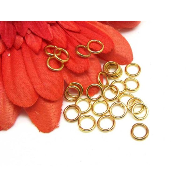 lot de 200 anneau ouvert métal doré pour pendentif création bijoux 6.5 x 5 x 1 