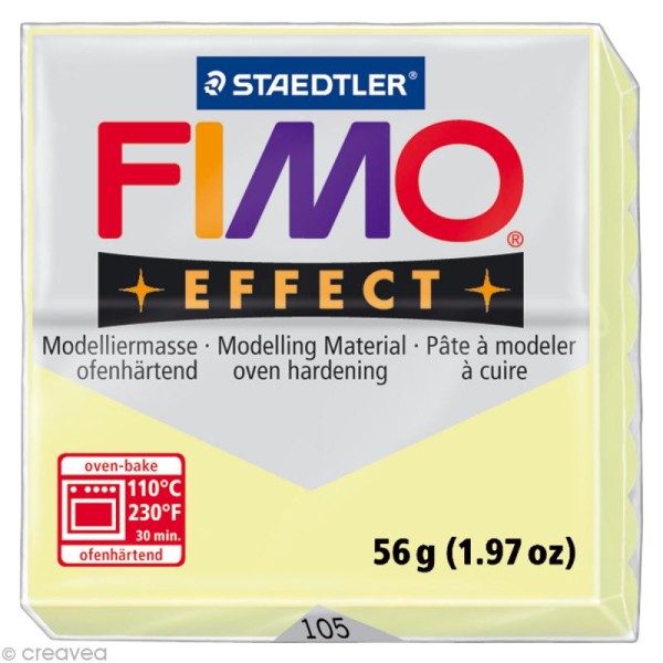 Pâte Fimo Effect Jaune Pastel 105 - 56 gr - Photo n°1