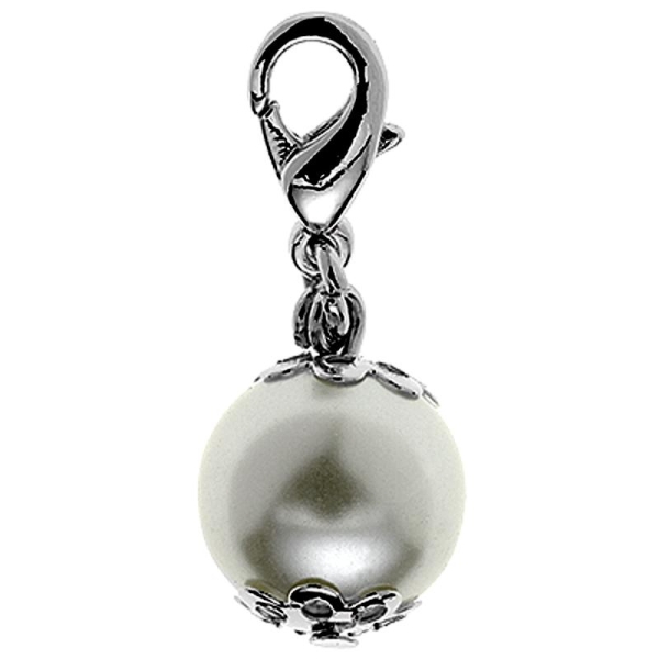 Breloque bijoux Perle gris clair 10 mm - Photo n°1