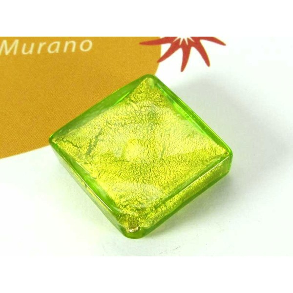 1 Perle de Murano - Losange Vert anis 17 mm - Photo n°1