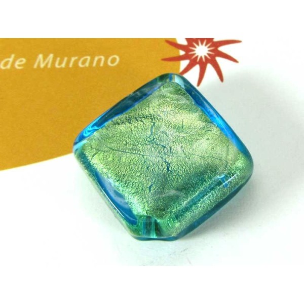 1 Perle de Murano - Losange Turquoise 20 mm - Photo n°1