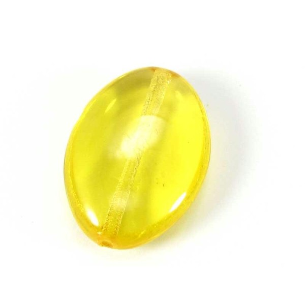 perle vintage lot de 25 perle en verre jaune forme cube ovale