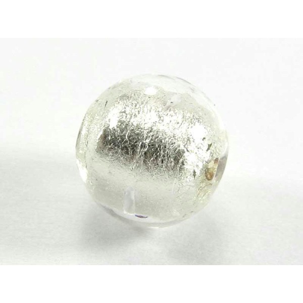 1 Perle de Murano  Ronde Blanc - 8mm - Photo n°1
