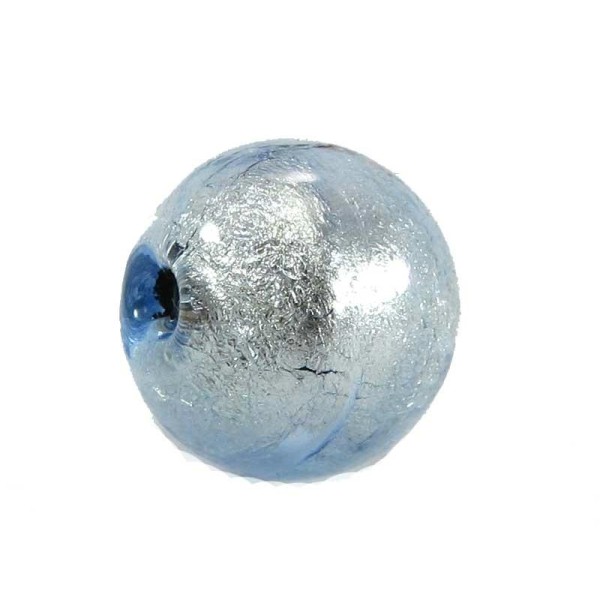 1 Perle de Murano  Ronde Bleu - 10mm - Photo n°1