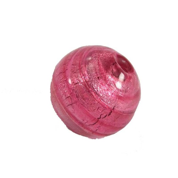 1 Perle de Murano  Ronde Rose - 8 millimètres - Photo n°1