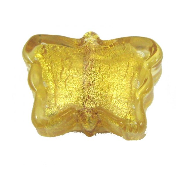 1 Perle de Murano  Papillon Ambre - 18 mm - Photo n°1