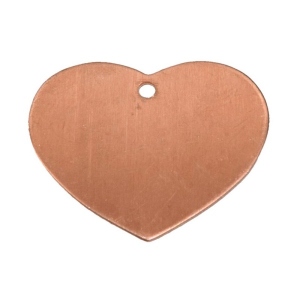 Lot de 10 pendentifs en cuivre Coeur avec 1 trou , 30 x 29 mm, ébauche pour émaillage - Photo n°1