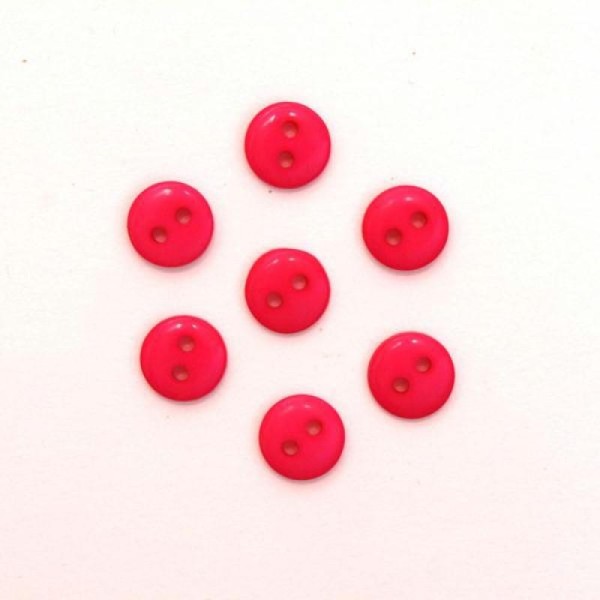 Lot de 20 mini boutons Rose Vif 9mm - 001944 - Photo n°1
