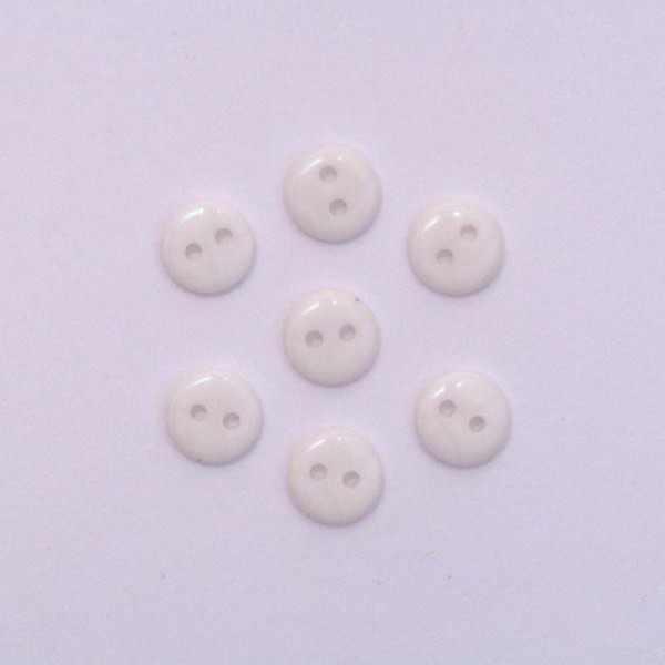 Lot de 20 mini boutons Blanc 9mm - 001935 - Photo n°1