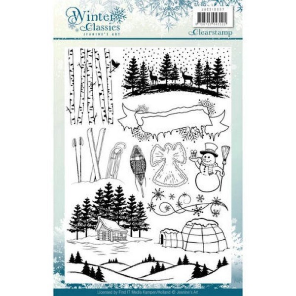 Tampon transparent clear stamp scrapbooking Jeanine's art WINTER CLASSIC - Photo n°1