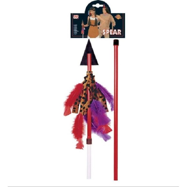 Lance d'indien pliable avec plumes 125 cm - Photo n°1