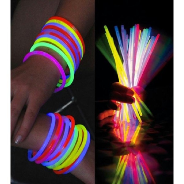 100pcs MultiColor Fluorescent Light Sticks Glow Sticks Fluorescent  Bracelets Necklaces Set for Parties Festival  Amazonin Toys  Games