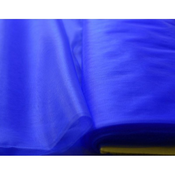 Tissu Tulle Souple Bleu Azur Largeur 300cms au mètre - Photo n°1