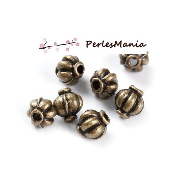 PAX 200 perles intercalaires Potiron metal couleur Bronze S1195115 - Photo n°1