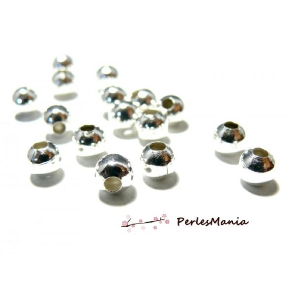 PAX 200 perles intercalaires 6mm metal ARGENT VIF - Photo n°1