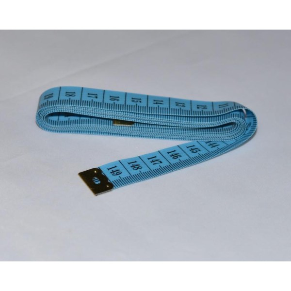 Mètre Ruban de Couturière - Bleu - 150 cms - Plastique - Qualité extra. - Photo n°1