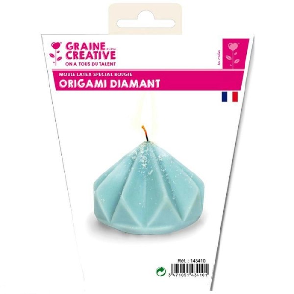Moule en latex pour bougie - Diamant Origami - Photo n°2