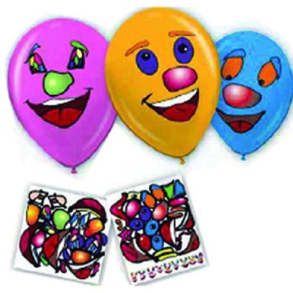 10 Ballons rigolos avec stickers - Photo n°1