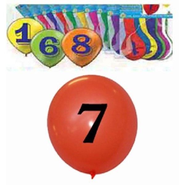 10 Ballons nombre 7 - 28 cm - Photo n°1