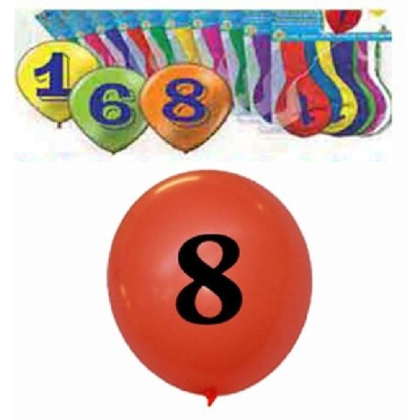 10 Ballons nombre 8 - 28 cm - Photo n°1