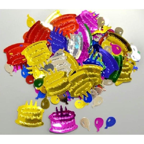 Sachet de confettis ballons et gâteaux 14 gr - Photo n°1
