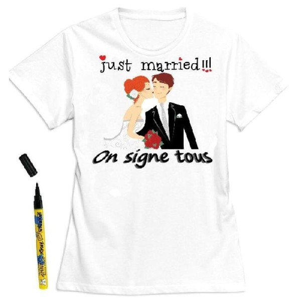 T-Shirt femme mariage à dédicacer - Taille L - Photo n°1