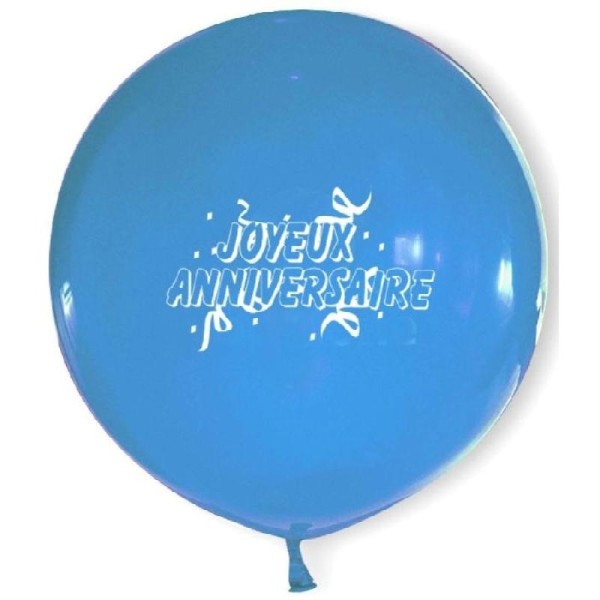 Ballons Géants Bleus 50 cm Joyeux Anniversaire (6 pièces) - Photo n°1