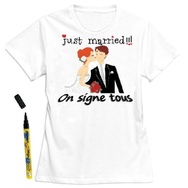 T-Shirt homme mariage à dédicacer - Taille L - Photo n°1