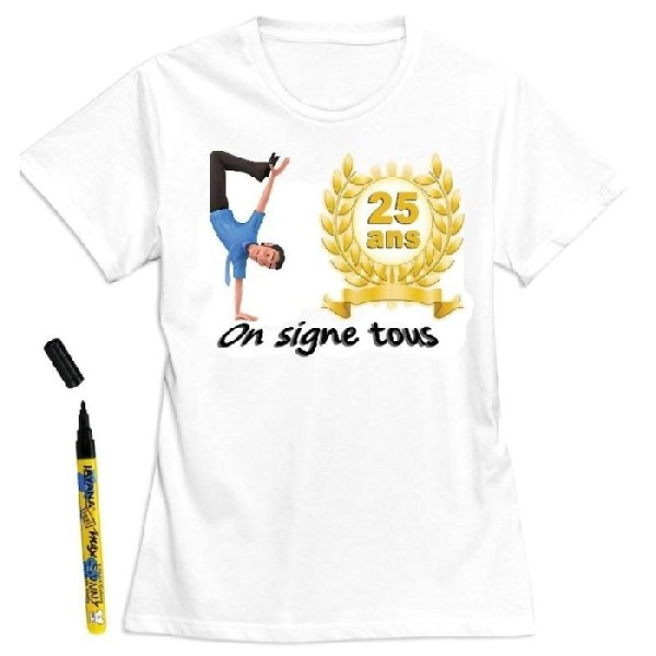 T-Shirt homme 25 ans à dédicacer - Taille XL - Photo n°1