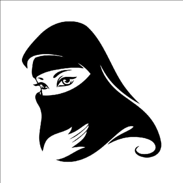 Sticker adhésif élégante femme musulmane (42 x 42 cm) - Photo n°1