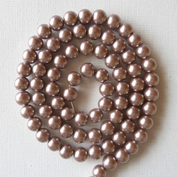 65 perles rondes en verre nacré 10 mm MASTIC - Photo n°1