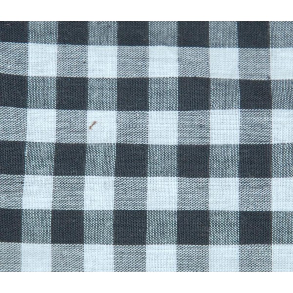 Tissu Coton Vichy Noir Grand Carreau – Coupe par 50cms - Photo n°1