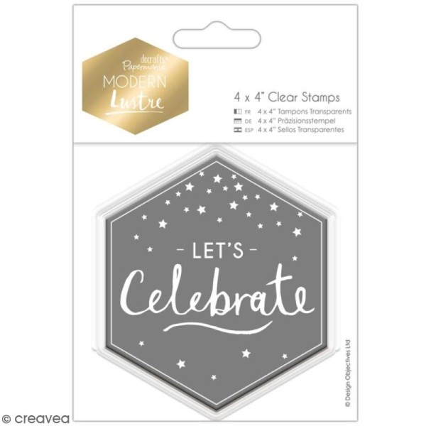 Tampon clear Docrafts Modern lustre - Let's Celebrate -  1 tampon - Photo n°1
