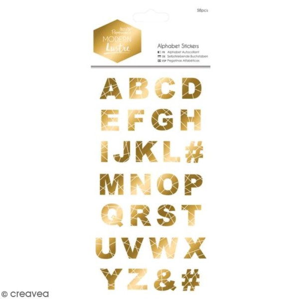 Stickers Alphabet Docrafts - Modern Lustre - 58 pcs - Photo n°1